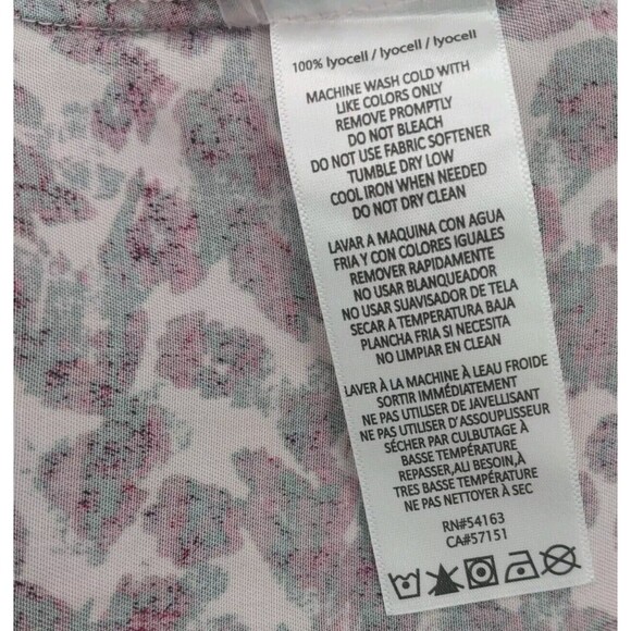 Calvin Klein Jeans Women’s Shirt long Sleeve Button Up Red Animal Print Sz L New - Picture 12 of 13